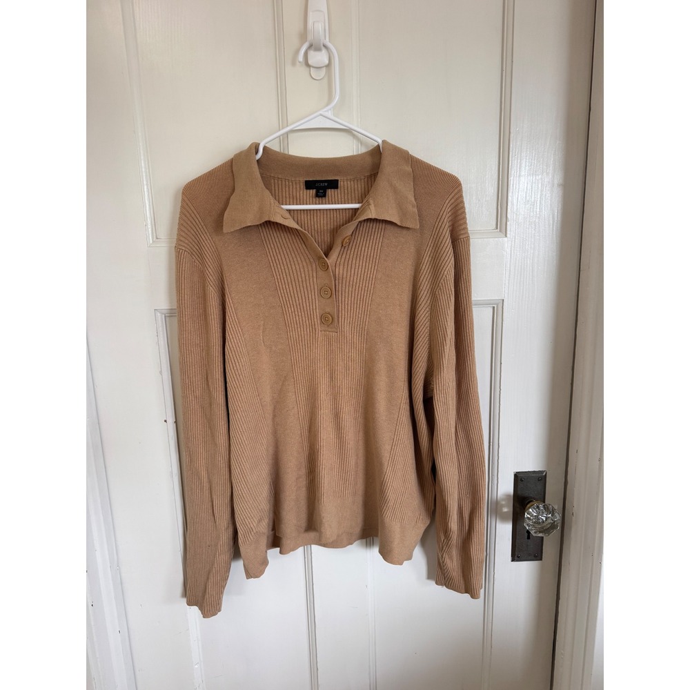 J.Crew tan collared silk blend sweater size 3x